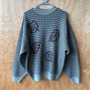 Paul Smith Wool Crewneck Autumn Fall Leaf Vintage Sweater Size 3
